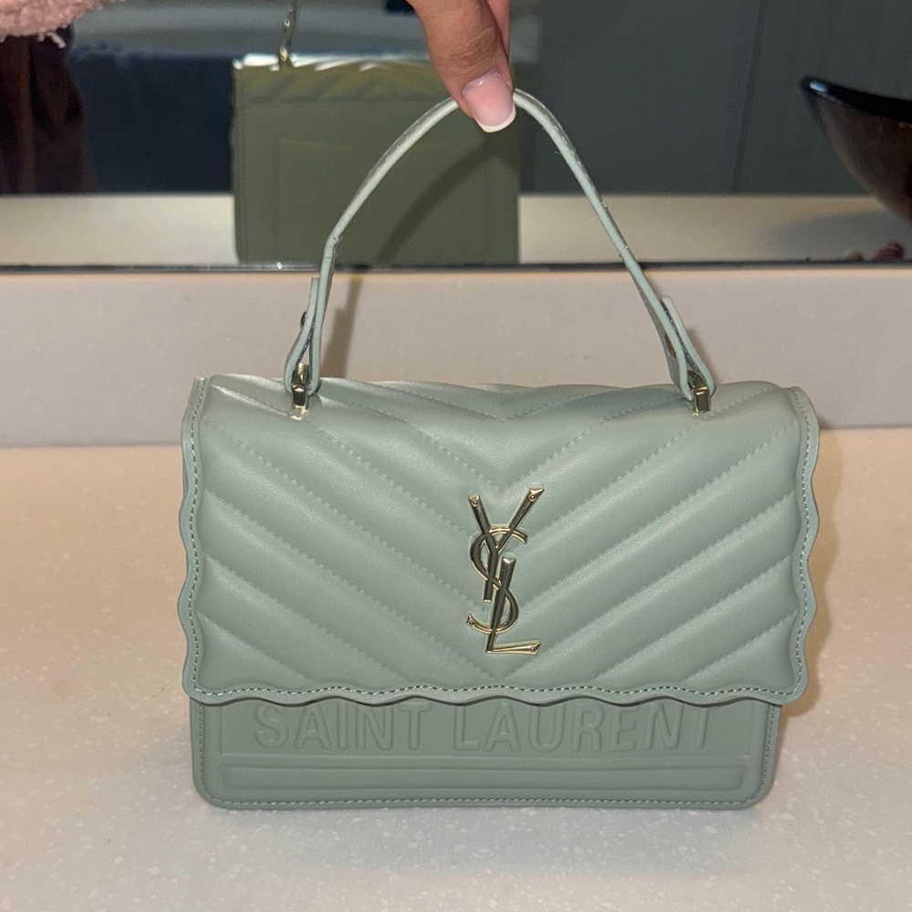 Green Quilted Shoulder Bag